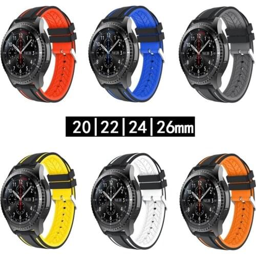 20mm 22mm Sport Silicone Watch Band Gear S2 Strap for Samsung Gear S3 Classic Frontier Galaxy Watch Correa Amazfit Bip Bracelet