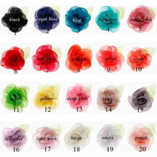 Shabby Flower Rose Trim Frayed DIY Craft Chiffon Solids Flowers Headband YH478