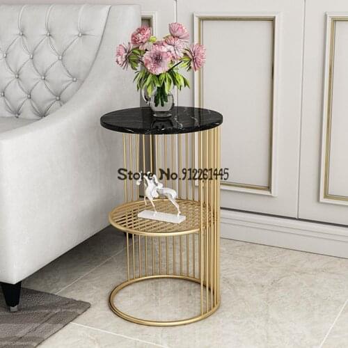 Nordic Sofa Side Several Iron Marble Round Table Living Room Corner Several Bedside Table Balcony Small Narrow Tea Table Bedroom