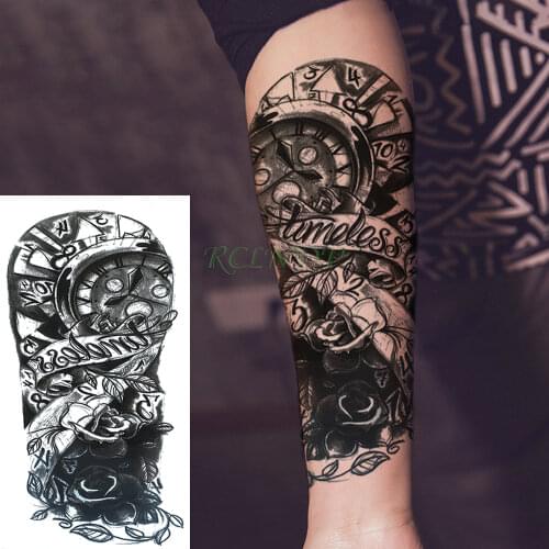 Waterproof Temporary Tattoo Stickers robot arm Rose Fake Tatto Cool Flash Tatoo Body art Back Leg Arm belly for Women Men girl