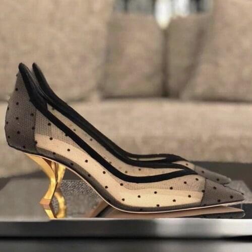 2021 New Rhinestone Pumps Women Buckle Strap Pointed Toe High Heels Women Shoes Black Flock Brand Shoes Women mujer bombas