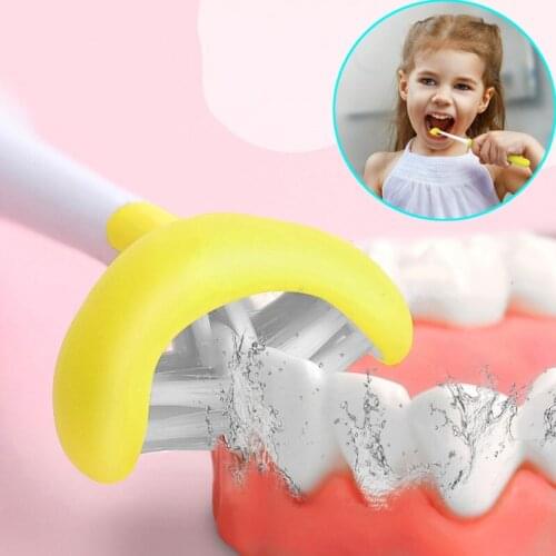 Long Handle Manual Baby Toothbrush Three Sided Childrens Oral Hygiene Care Soft Toothbrush Baby Teeth Massage Cleaning Tools
