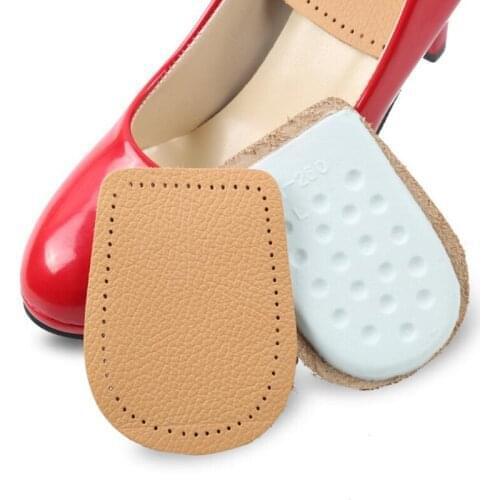 1 Pair Leather Heel Pad Thick Leather Men Women Half Yard Forefoot Pad Non-slip Soft Breathable Leather Heel Cushion