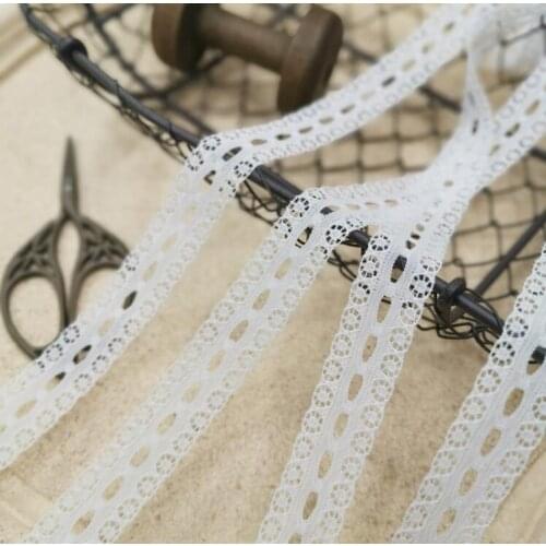 10 Meters Embroidered Ivory Sewing Ribbon Guipure Wedding Lace Trim Fabric Warp Knitting DIY Garment Accessories Free shipping