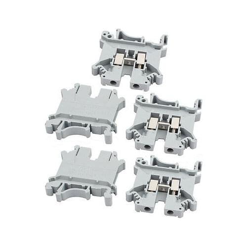 10Pcs UK-5N DIN Rail Mount Guide Terminal Block 800V 41A 4mm2 Cable Gray
