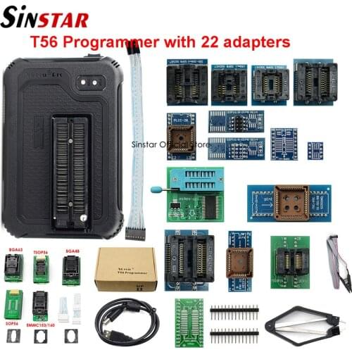 100% Original XGecu T56 Programmer 56 Pin Drivers ISP Support 21000+support Nor Flash / NAND Flash / EMMC with 22 adapters