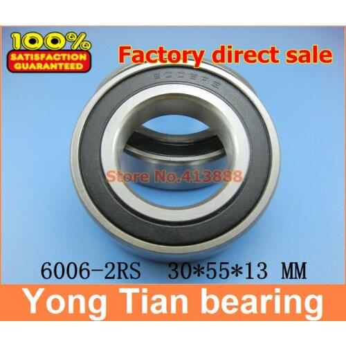 100pcs/lot free shipping Wholesale deep groove ball bearing double rubber sealing cover 6006-2RS 30*55*13mm