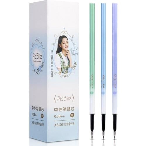 20 pcs/set press full needle tube refill gel pen 0.38mm student office school stationery writing