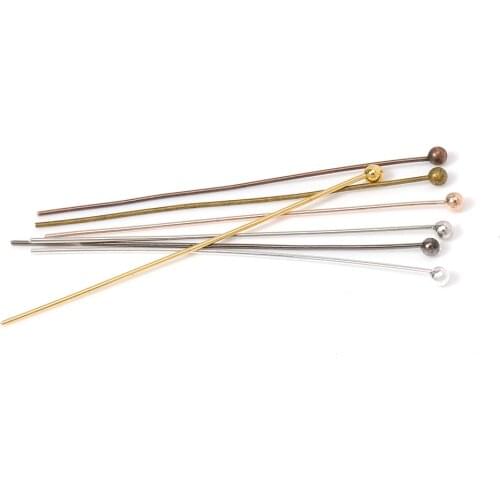 200pcs 18-40mm Ball Head Pins for DIY Jewelry Making Gold Metal Bead Head Needles Jewelry Making Supplies Wholesale DIY