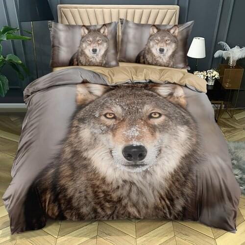 3D Wolf Custom Design Comforter Covers Camel Bed Linens Pillow Shames Set Twin King Queen Double Single Size Animal Bedding Sets