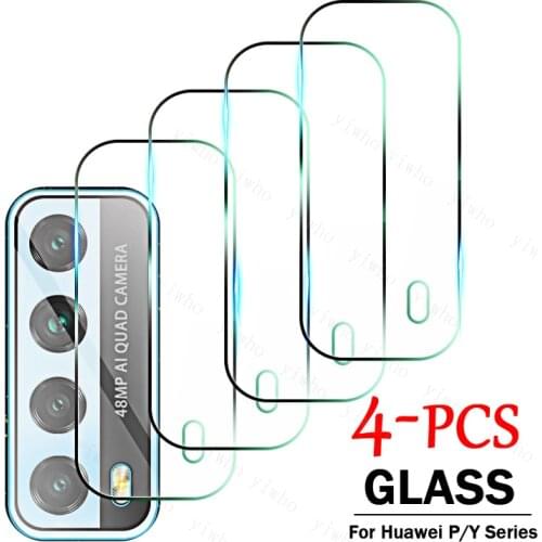 4PCS Full Cover Tempered Glass on For Huawei P Smart 2021 Camera Lens Screen Protector P30 P40 Pro Lite 5G Y5p Y6p Y7p Y8p Film