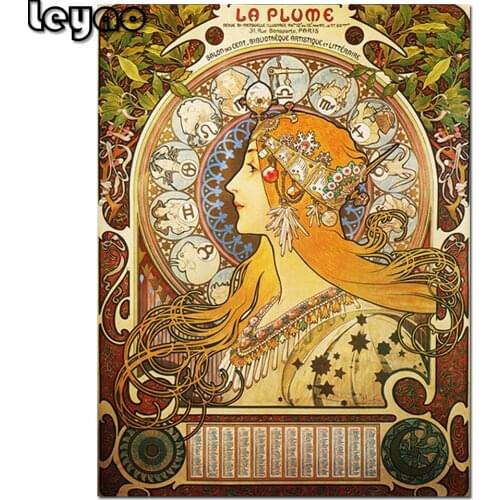 5d diy diamond painting full square/round drill Alphonse Mucha diamond art embroidery cross stitch mosaic Nouveau Woman ART