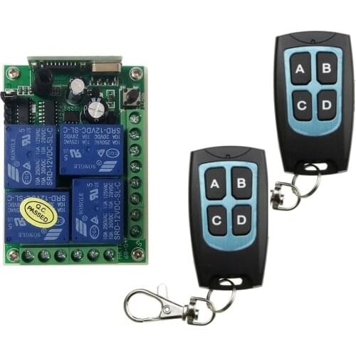 DC12V 4CH RF Wireless Remote Control Switch System Receiver + Waterproof Transmitter Garage Door / Lamp / Shutters