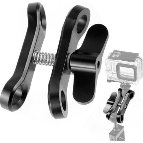 CNC Butterfly Clip Diving Clamp Light Connector Ball Head Mount Tripod Adapter for Go Pro 7 Sports SLR Cameras Underwater