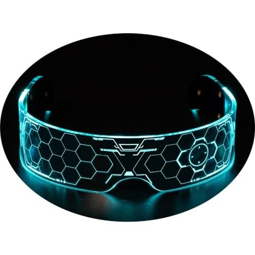 CyberED Punk Beehive LED Glasses EL Wire Neon Party Luminous Colorful Light Up Glasses Rave Costume Party Decor Toys Kids Gift