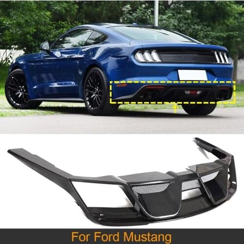 Car Rear Bumper Diffuser Lip for Ford Mustang 2018 2019 Not Shelby Rear Bumper Diffuser Lip Spoiler Chin Carbon Fiber