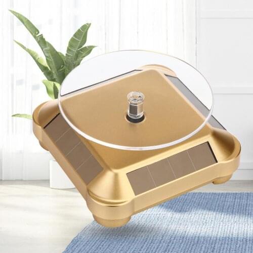 Electric Rotating Jewelry Display Stand Motorized Rotary Turntable Modeldisplay Stand Base Solar /battery Powered Plastic