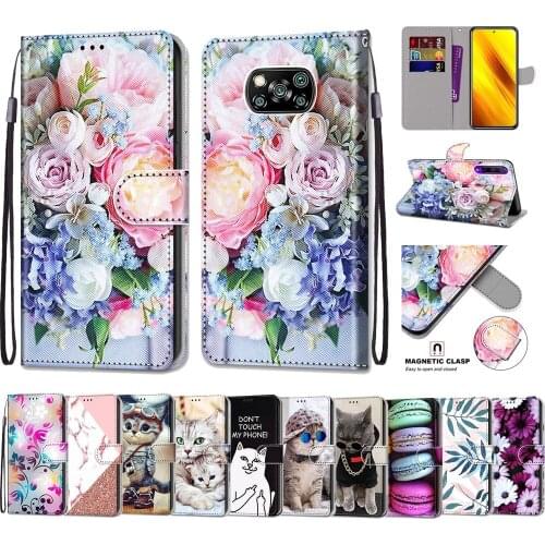 FLYKYLIN Magnetic Flip Leather Phone Cases For Xiaomi Mi Poco X3 NFC Poco M3 10T Pro 10t Lite Book Style Wallet Phone Bags Coque