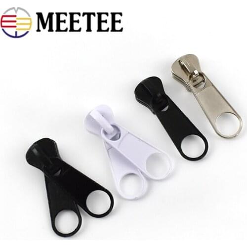 Meetee 5pcs 10# Resin Zipper Head Slider for Double Side Zip Outdoor Backpack Bags DIY Garment Sewing Accessories AP603
