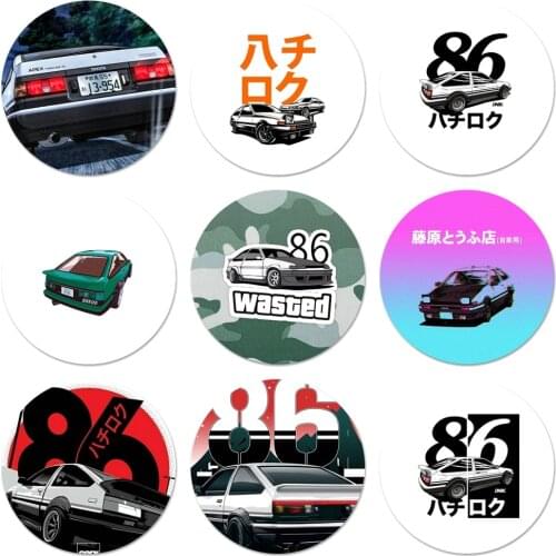 HKS Japan AE86c Icons Pins Badge Decoration Brooches Metal Badges For Backpack Decoration