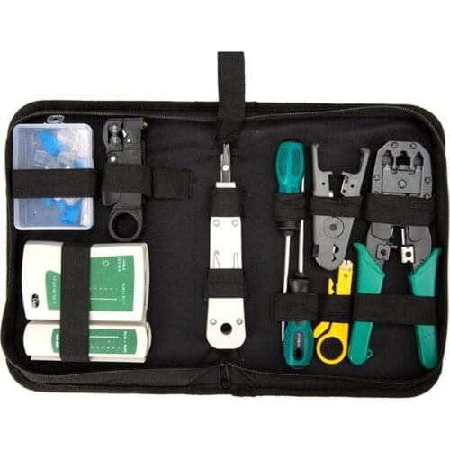 Network Cable Tester Tool LAN Utp Screwdriver Wire Stripper RJ45 Connector Computer Network Crimping Pliers Tool Kit Set