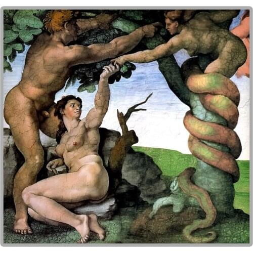 Great Artist Michelangelo "Expulsion from the garden of Eden" 5D DIY Diamond Painting Full Square/Round Diamond Embroidery Sale