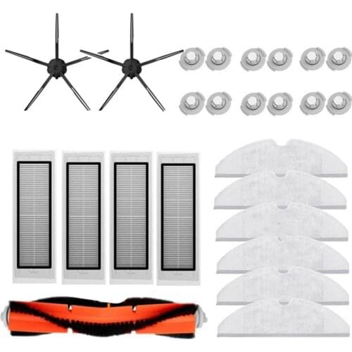 25Pcs Washable HEPA Filter Main Brushes Side Brush Parts for Xiaomi Roborock S5 Max S6 Vacuum Cleaner Accessories