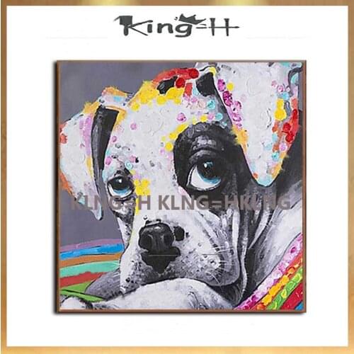 New samples of hand-painted oil painting blond hair dogs quality abstract decorative home children room and hall large murals