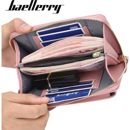 New Women Wallet Casual Brand Cell Phone Big Card Holders Handbag Purse Clutch Messenger Shoulder Straps Bag Wallet