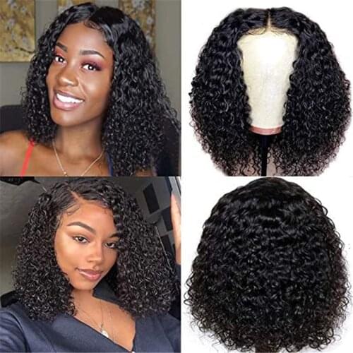 Curly Bob Wig Lace Front Human Hair Wigs For Women 4X4 Closure Wig kinky Curly Bob Lace Front Wigs Curly Human Hair Wigs Remy