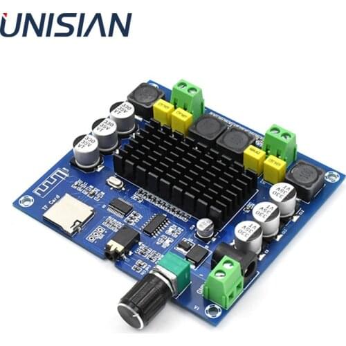 UNISIAN TPA3116 Audio Power Amplifier Board Class-D Digital TPA3116D2 2.0 Channle 2x100W Amplifiers BT TF Card AUX Amp Module