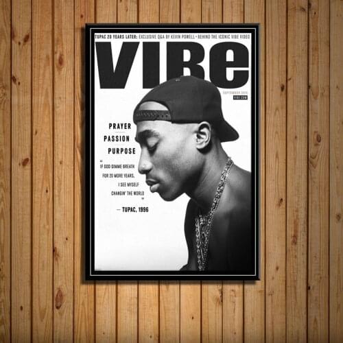 Singer Rapper Star Posters and Prints Tupac Shakur Portrait Painting Canvas Home Decor Picture for Home Design Frameless