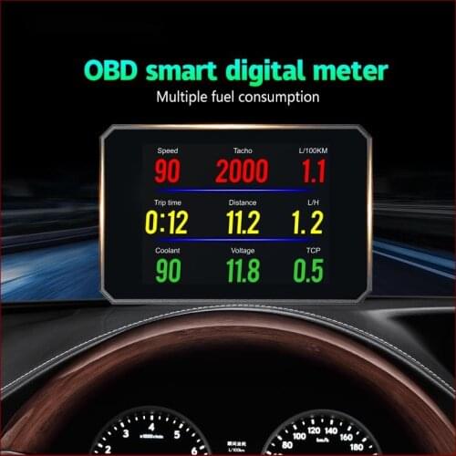 OHANEE P16 head up display hud obd2 temperature car KM/h MPH Turbo Boost Pressure speed projector on the windshield for car HUD