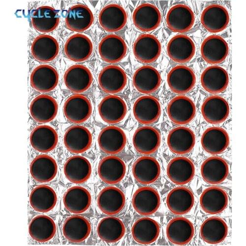 48PCS/Set 25mm Round Motor Bicycle Bike Tyre Tire Inner Tube Puncture Rubber Patches Repair Kit Cycling Tools Accessories