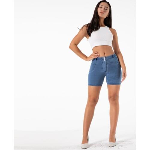 Shascullfites Melody Best Jeans For Short Women Blue Denim Shorts Bum Lift Knickers Gym And Shaping Short Pants