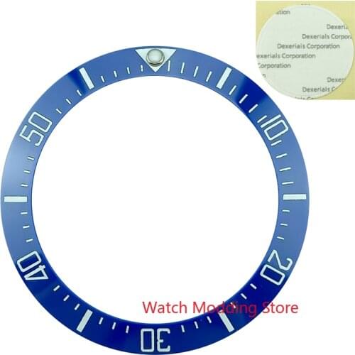 Super Luminous Pip 40mm Blue/Black Ceramic Bezel Insert Fit Sea Dweller Style Mens Watch Inner Diameter 31.6 mm