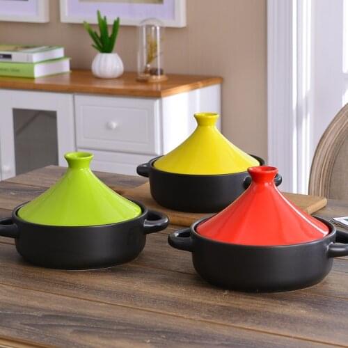 20cm with handlebar Taji pot 7.86in Korean style imported ceramic casseroles cover rice pot heat resistant