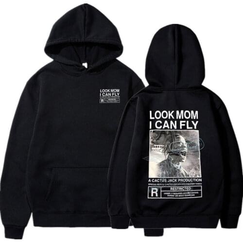 Hip Hop Punk Cactus Jack Graphic Print Hoodie Harajuku Logo Hoodies Men Women LOOK MOM I CAN FLY Travis Scott Hoody Sweatshirt