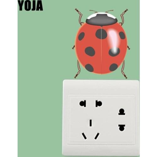 YOJA Wall Sticke PVC Living Room Bedroom Home Decor Switch Decal Coccinella Septempunctata 12ss0519