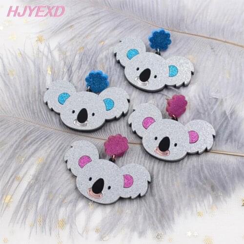 1pair) HP017 Koala Dangle Earrings Holiday Statement Laser Cutout Acrylic Earring