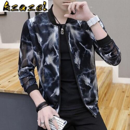 2020 New Sun Protection Clothing Summer Male Trend Slim Coats Baseball Collar Thin Korean Style Men Jacket Windbreaker M-3XL