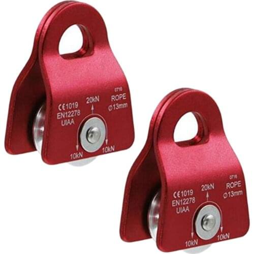 20kN Mini Pulley Mobile Micro-Prusik Minding Pulley 1/2 inch for Rigging Arborist Climbing Hiking Skiing