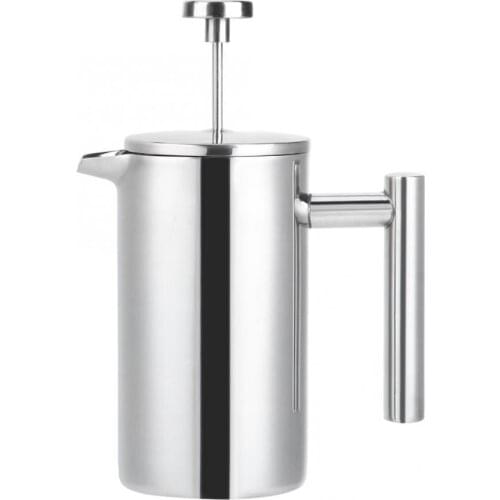 350ml Double-Deck Stainless Steel Press Coffee Maker Thermal Insulated Coffee Tea Pot Kettle Teapot Drip