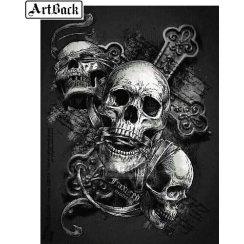 Skull 3d diamond embroidery 5d diy diamond painting full square drill mosaic painting home decoration skull 20x25cm ARB20