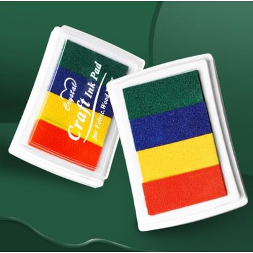 4 Colors DIY Craft Ink Pad Washable DIY Stamp Ink Pads Non-Toxic DIY Multicolor Rainbow Ink Pads for Kids Students DIY HCCY