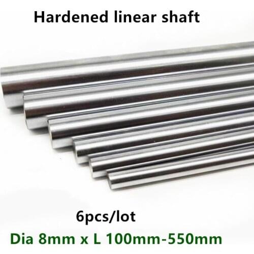 6pcs linear shaft rod Dia 8mm x length 150 200 250 300 330 350 400 450 500 550 mm Cylinder Chrome plated Liner Rods round bar