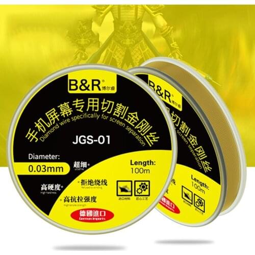 Top Hardness 0.03mm 100m Diamond wire cutting line OLED Screen Separating Line High Toughness LCD Cutting Phone Repair Tools