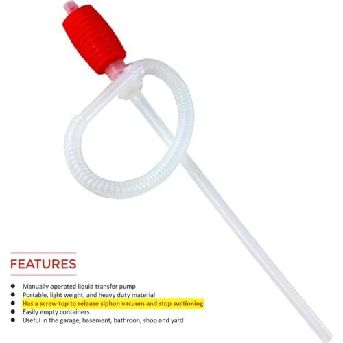 1 Pcs Car Accessories Parts Tool Mini Plastic Manual Siphon Oil Water Petrol Diesel Fuel Liquid Transfer Pump