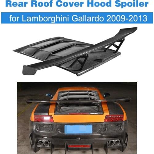 Carbon Fiber Rear Roof Cover Hood Spoiler Lip Wing Case for Lamborghini Gallardo Coupe Convertible LP550 09-13 FRP Unpainted