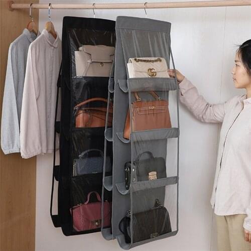 2 PCS Four-layer Transparent Hanging Storage Bag 6/8/36 Pockets Dual-Side Dust-Proof Closet Leather Sundry Underwear with Hanger